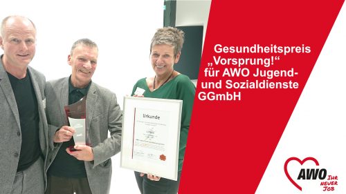 Gesundheitspreis „Vorsprung!“ für AWO Jugend- und Sozialdienste GGmbH