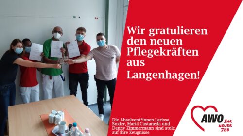 Wir gratulieren den neuen Pflegekräften aus Langenhagen